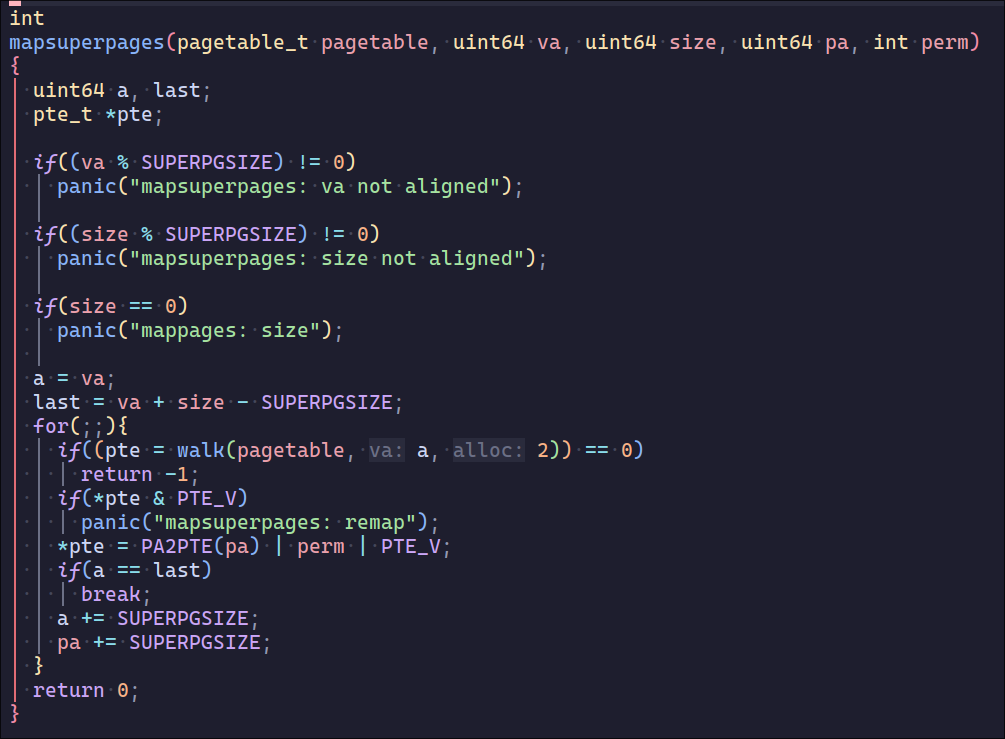 超页面页表映射